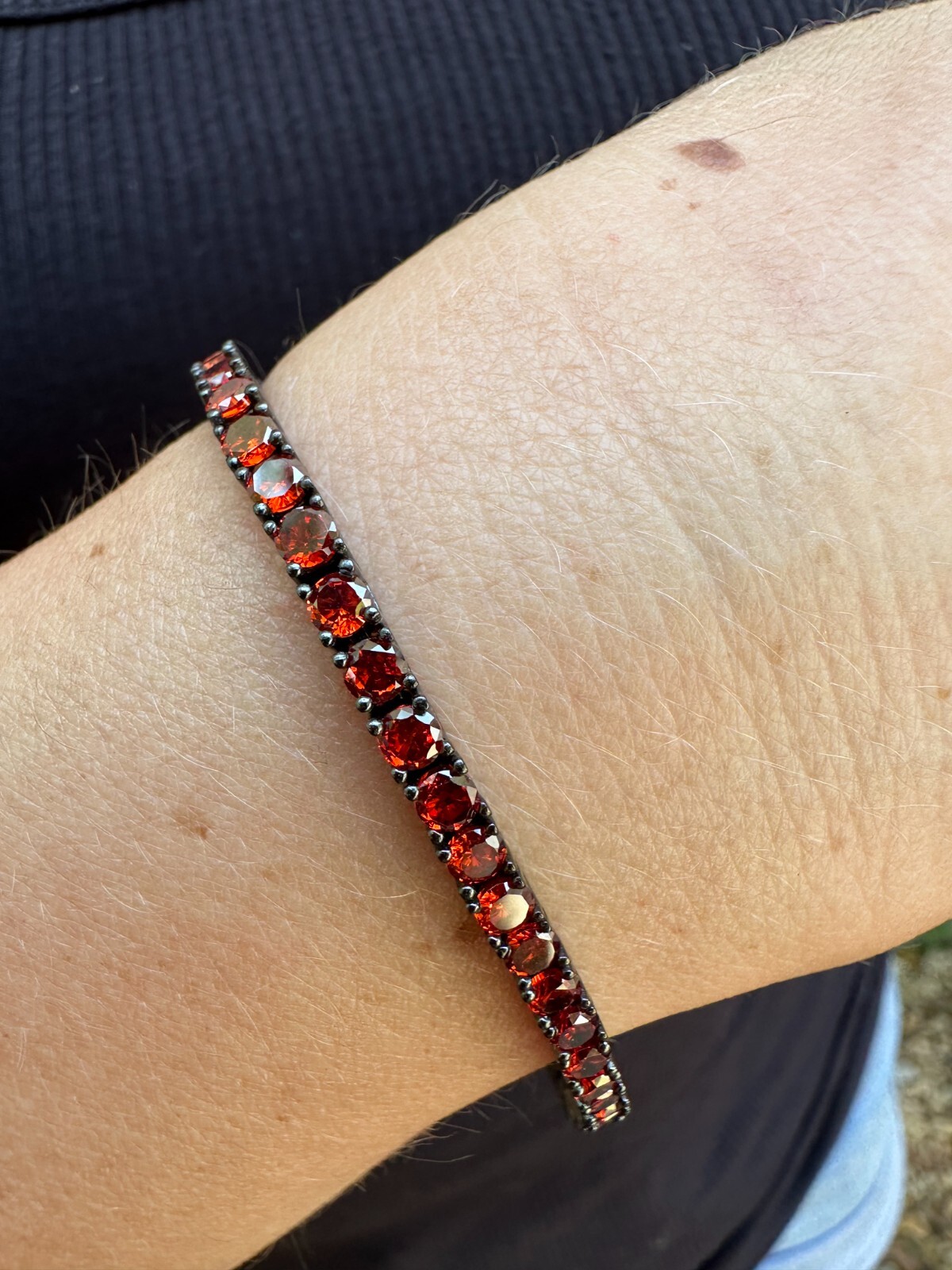 3mm Deep Red CZ Tennis Bracelet Real Iced 925 Sterling Silver Mens Ladies 6-8.5″
