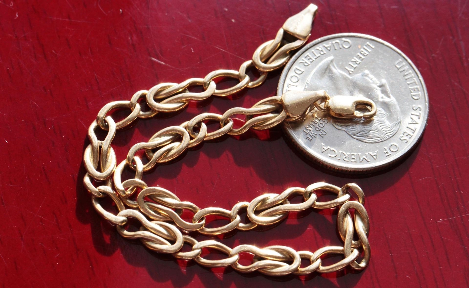 14k yellow gold bracelet Italian 7.62″ diamond cut fancy link chain vintage 7.9g