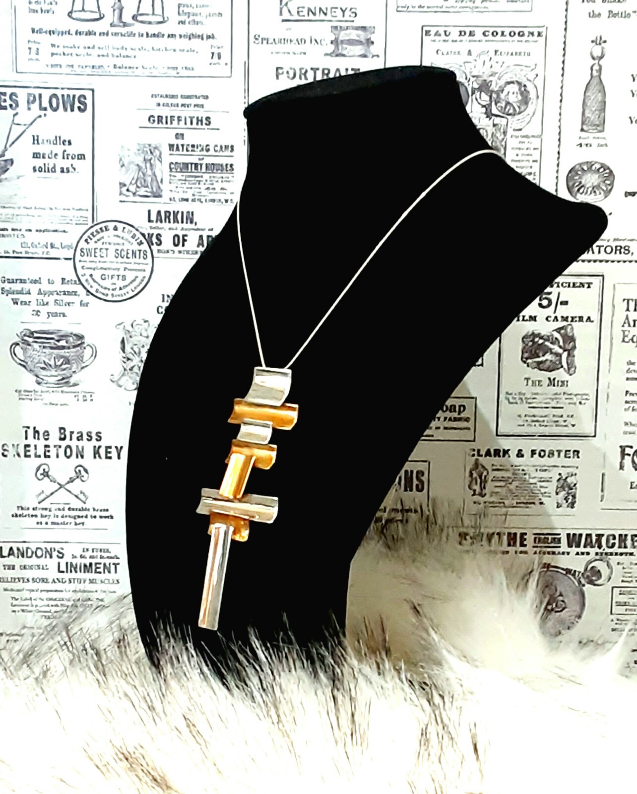 RLM Studio Sterling Silver🥈, Brass,🥉 4″L Pendant on 925 8″L 🔗 Chain Ap2