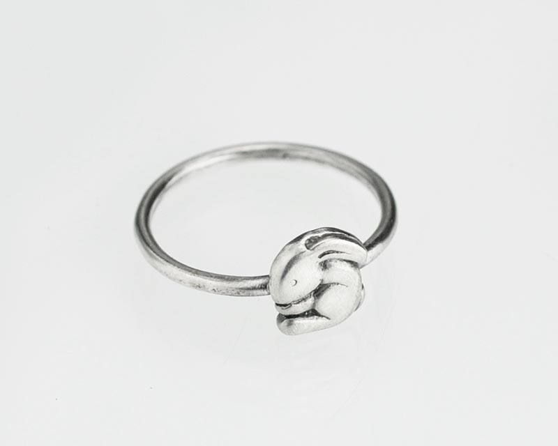 Sterling Silver Cuddly Bunny Ring Handmade Custom Sizes Available Solid .925