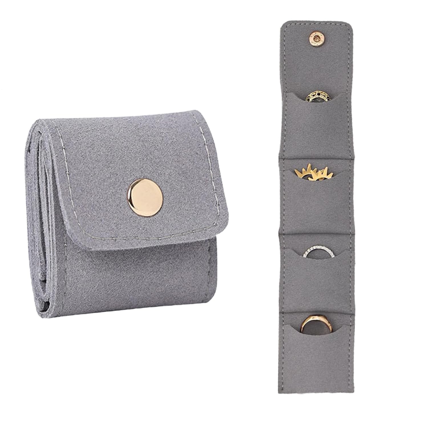 Mini Travel Jewelry Bag Mini Travel Jewelry Roll Bag with Buckle Portable Jew…