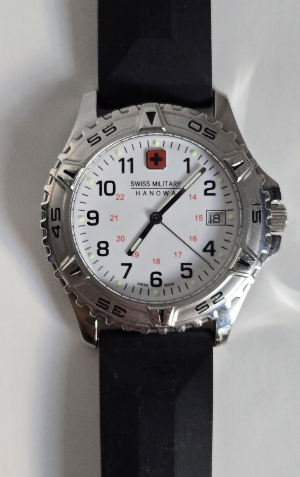 Swiss Made Swiss Military HANOWA Watch. Works! New Battery Stainless Steel 10ATM