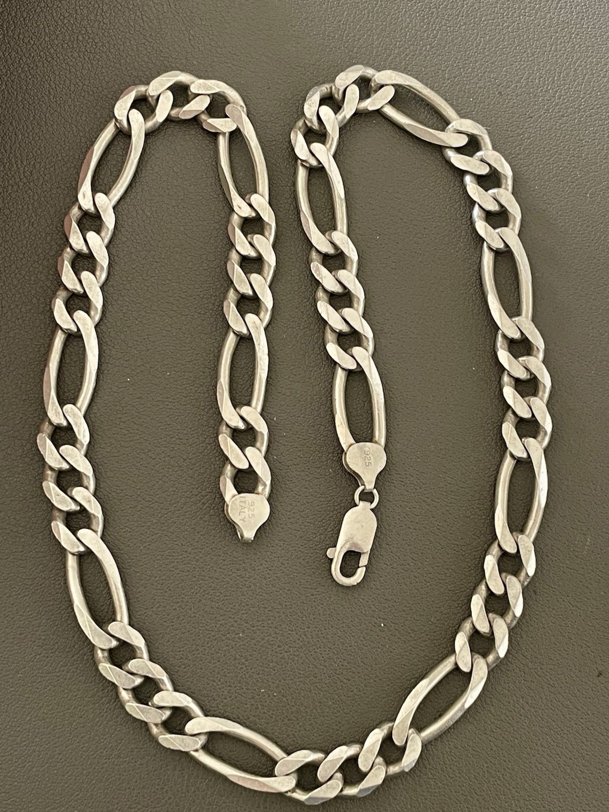 925 sterling silver Figaro link chain 9.5 wide, 22.5Inches (F135)