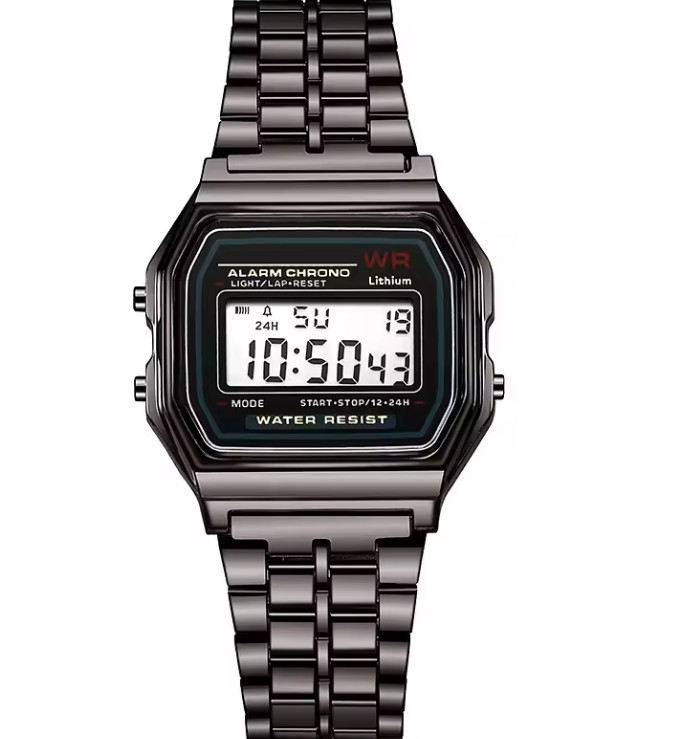 F-91W-1 Men’s 2025 Waterproof Digital Watch Gray Resin Classic Alarm Light