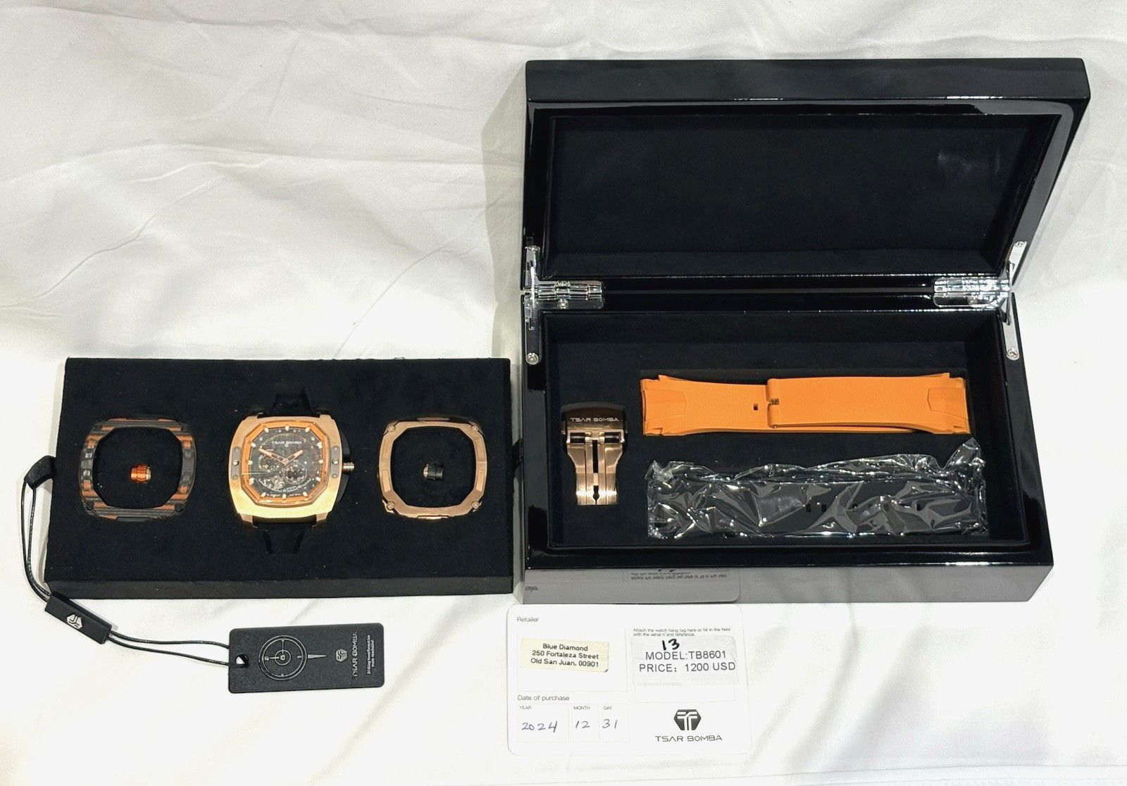 Tsar Bomba Dark Matter Automatic Interchangeable Watch TB8601 Box and Papers