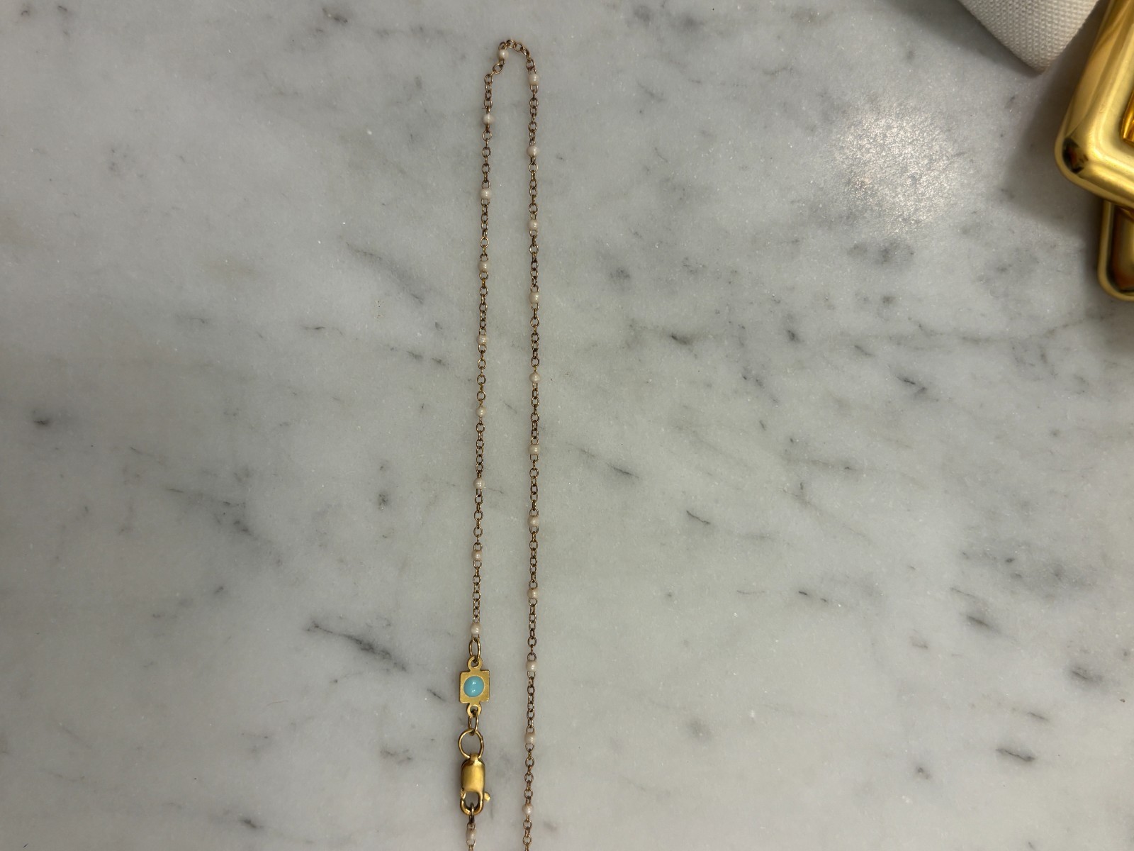 Enewton choker simplicity chain gold – pearl 2mm (15in length)