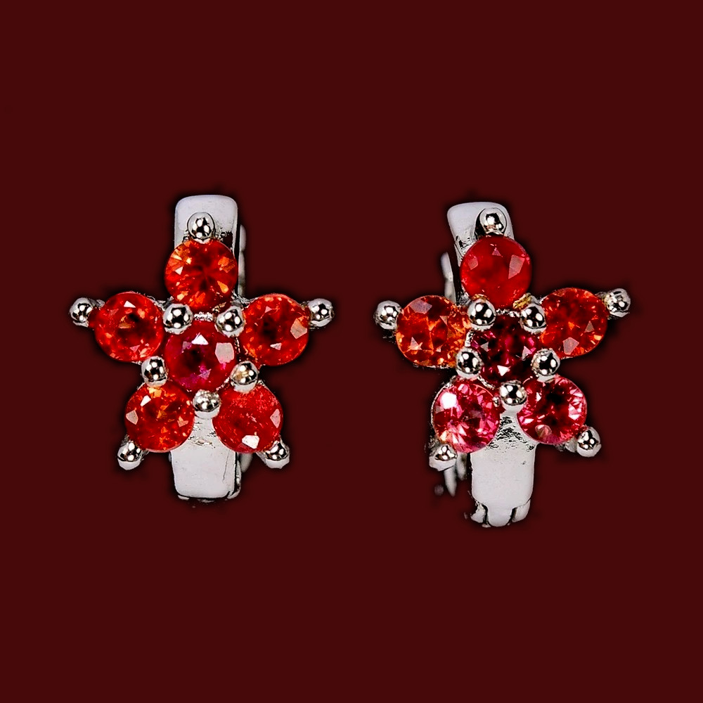 🔥🔥🔥Exclusive SAPPHIRE Floral Hoop Earrings I Hoops in Silver & White Gold
