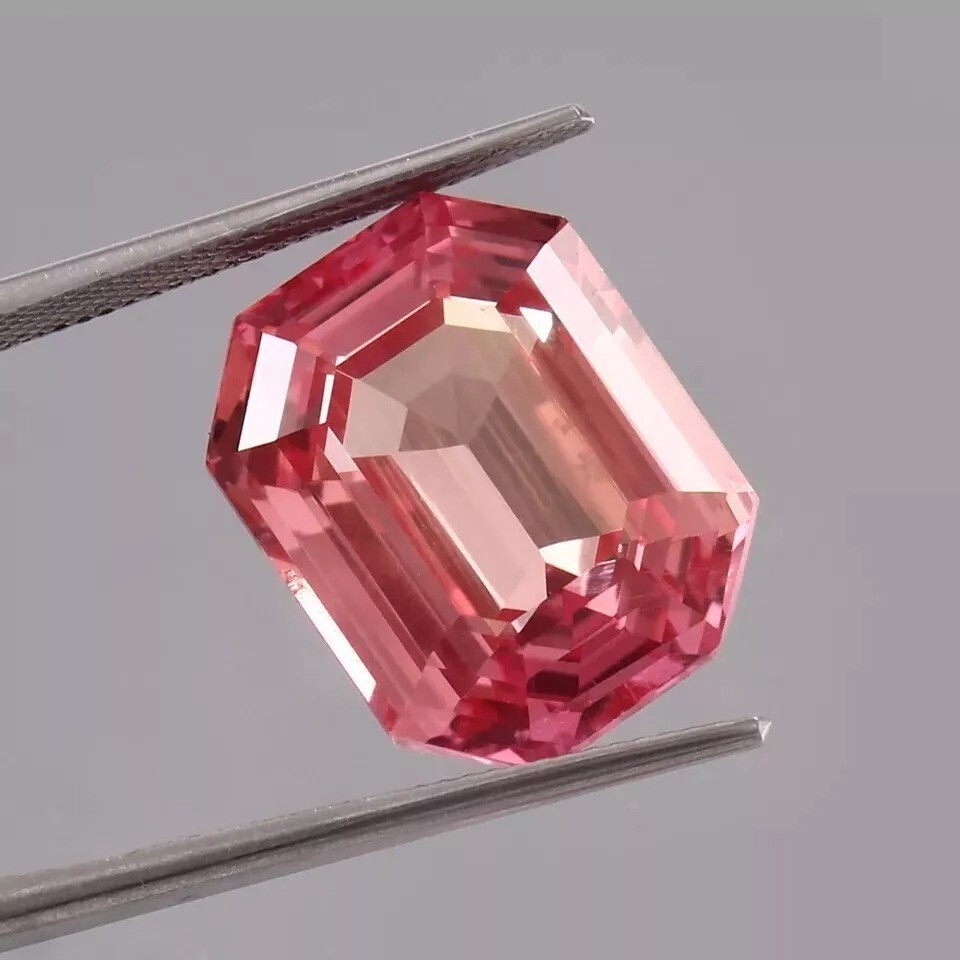 Natural 10.23 Ct Emerald Cut Padparadscha Sapphire Certified Loose Gemstone