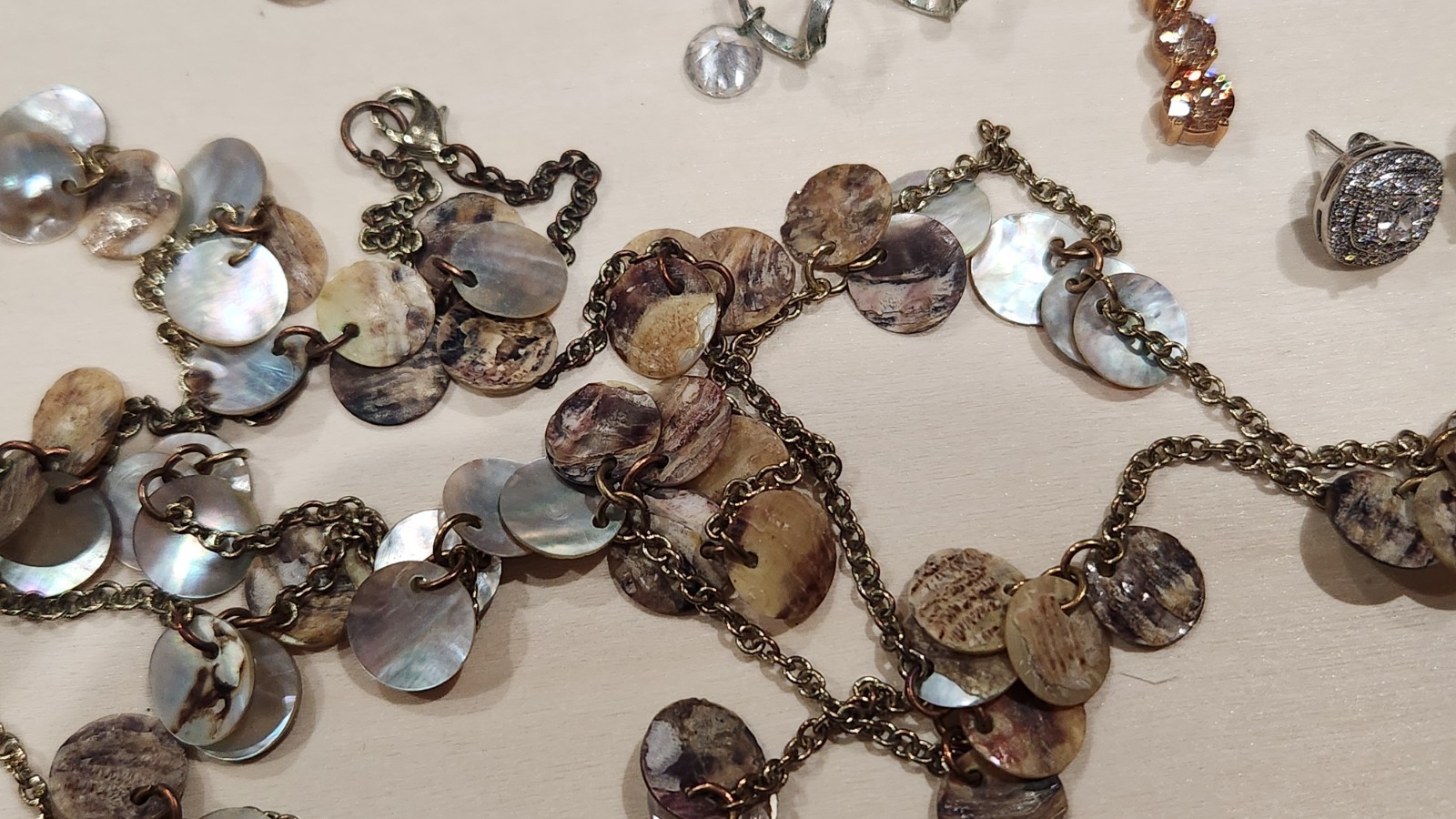 11 Pc Mixed Costume Jewelry Lot Earrings Necklaces Gold Silver Tone Rhinestone