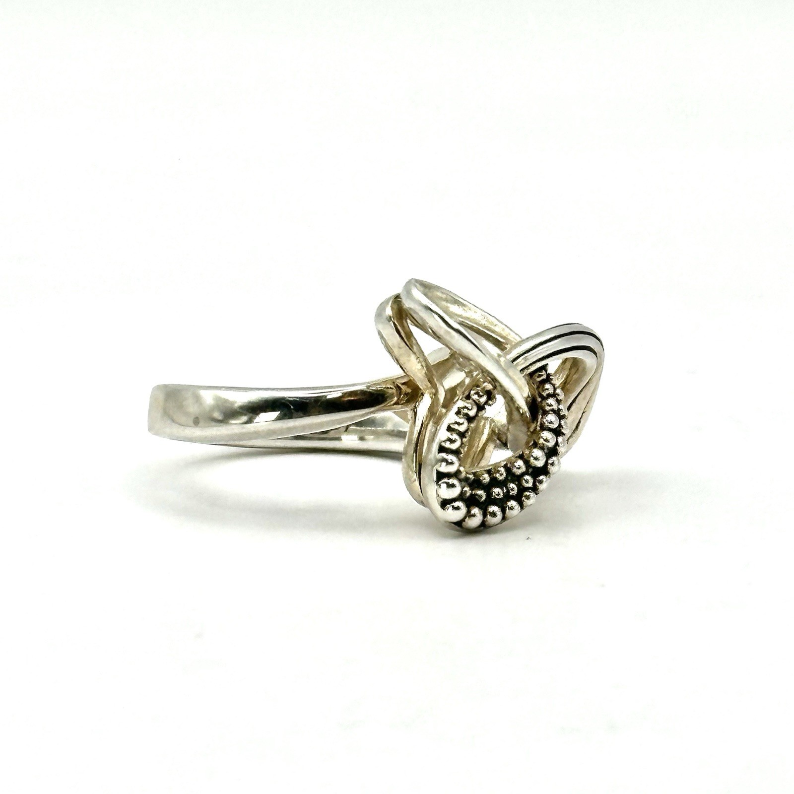 Lagos Caviar Sterling Silver Pirouette Ring Size 7