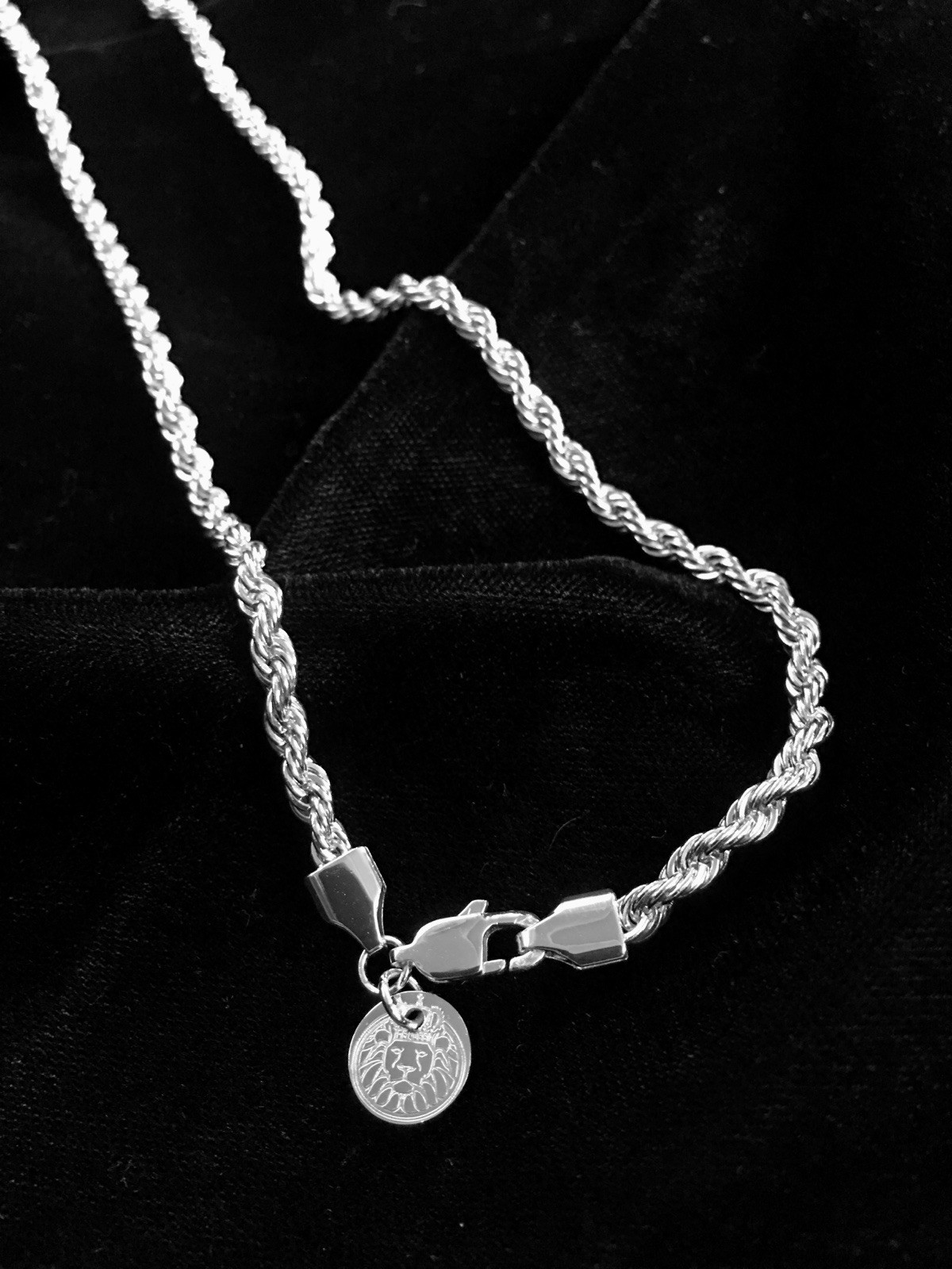 18K WHITE GOLD Men Women 4MM ROPE CHAIN 30” MADE IN ITALY *LIFETIME WARRANTY*
