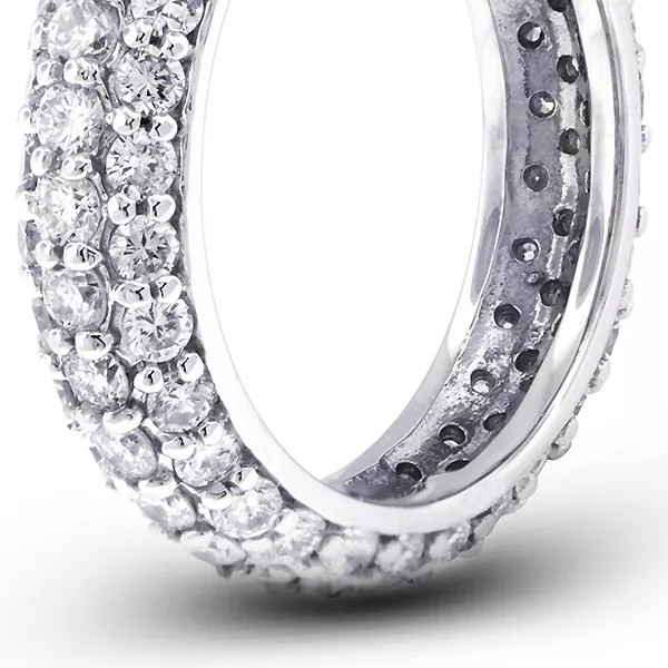 Eternity Wedding Ring Solid 14K Gold 0.90 Carat Round Lab-Grown Diamond E VVS2