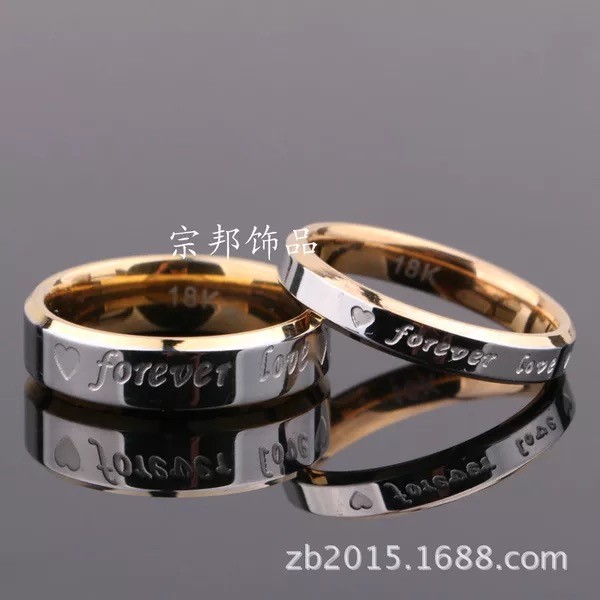 316L US Couple Ring Men/Women Forever Love Stainless Steel Wedding Engagement