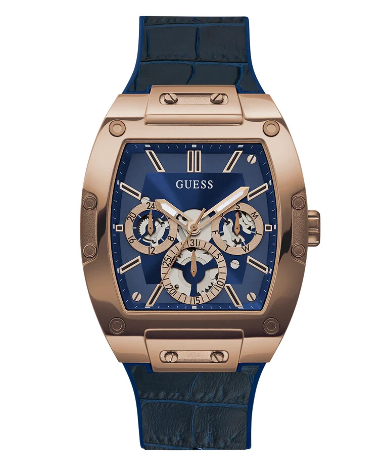 Guess Men’s Blue Gold Tone Multi-function Quartz Watch – GW0202G8 NEW