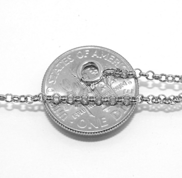 2mm Cable Round Rolo Chain Necklace Extender Real Solid 14K White Gold Genuine