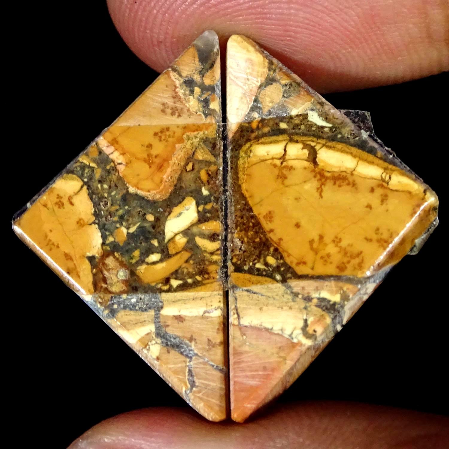 20.50Cts Natural Maligano Jasper Pair Fancy Cabochon Gemstone 15X28X4MM