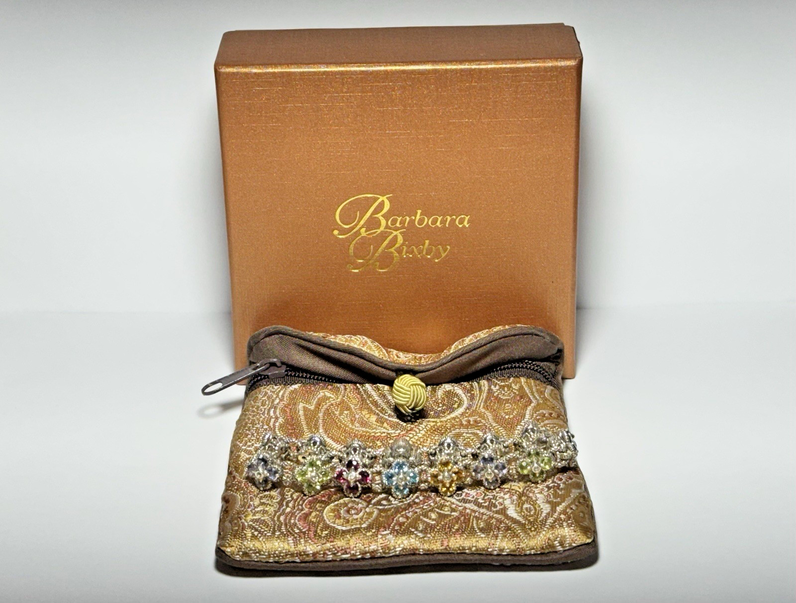 NEW Barbara Bixby Multi-Gemstone Silver Flower Bracelet 925 18K 7.25”