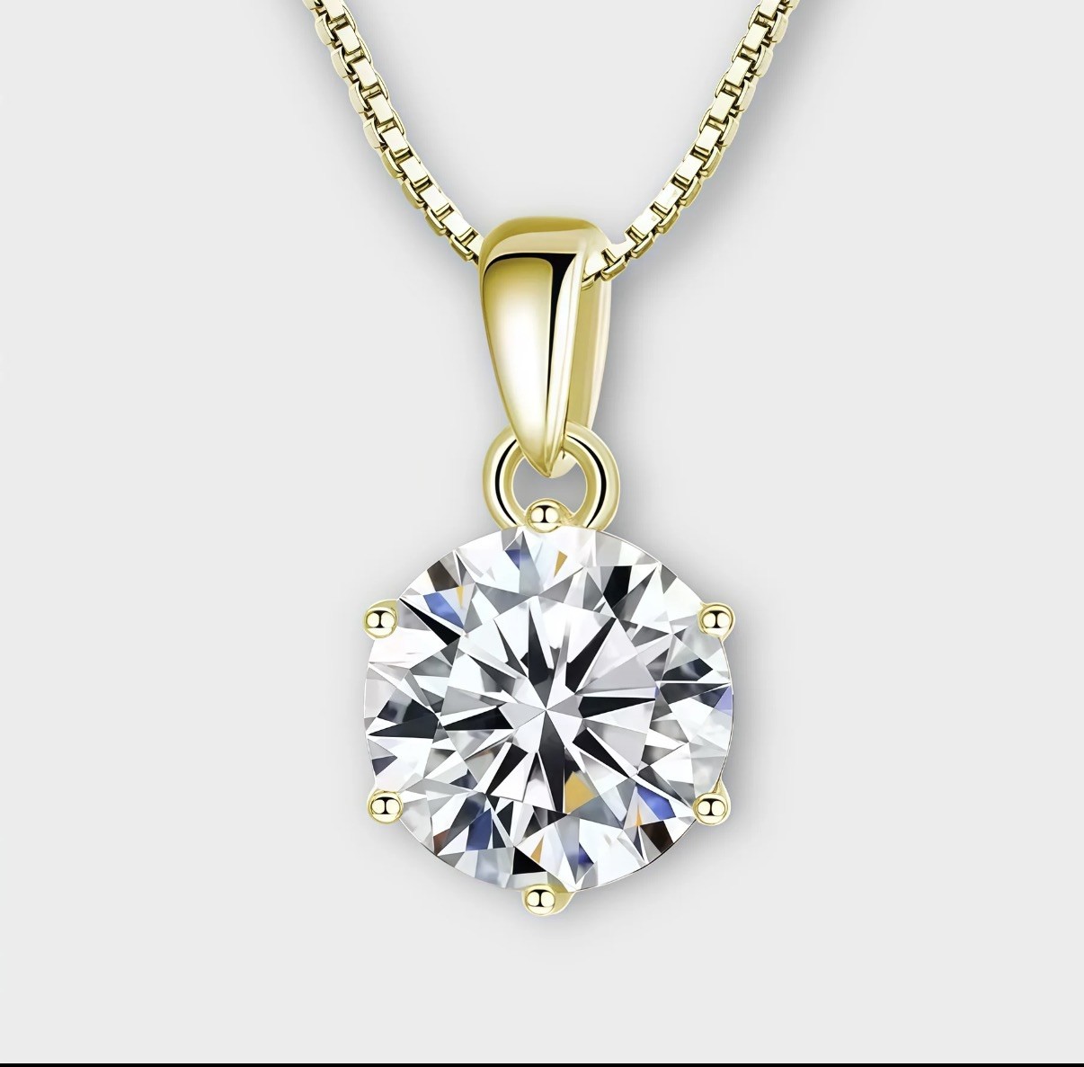 Moissanite Pendant 0.5ct 925 Sterling Silver Women’s Necklace Gift Box Included
