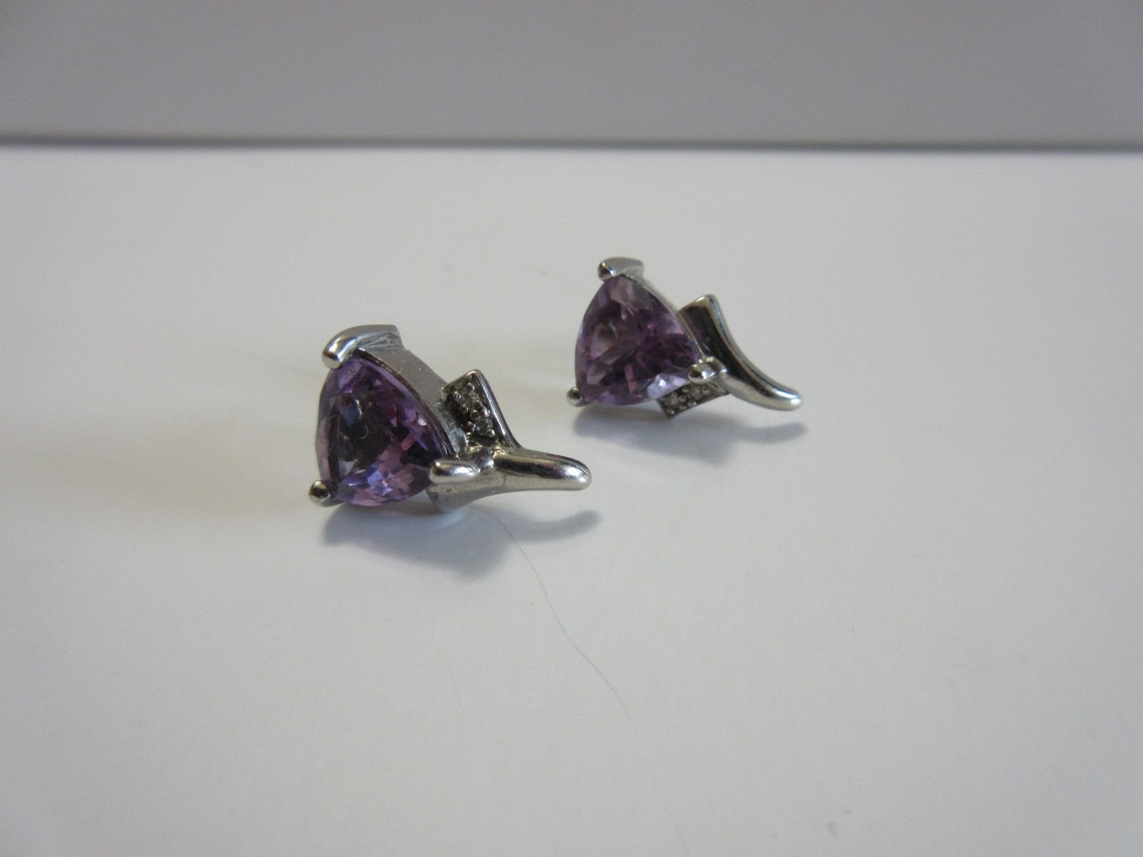 STS Chuck Clemency 925 Sterling Silver AMETHYST Pierced Earrings 3.2 grams