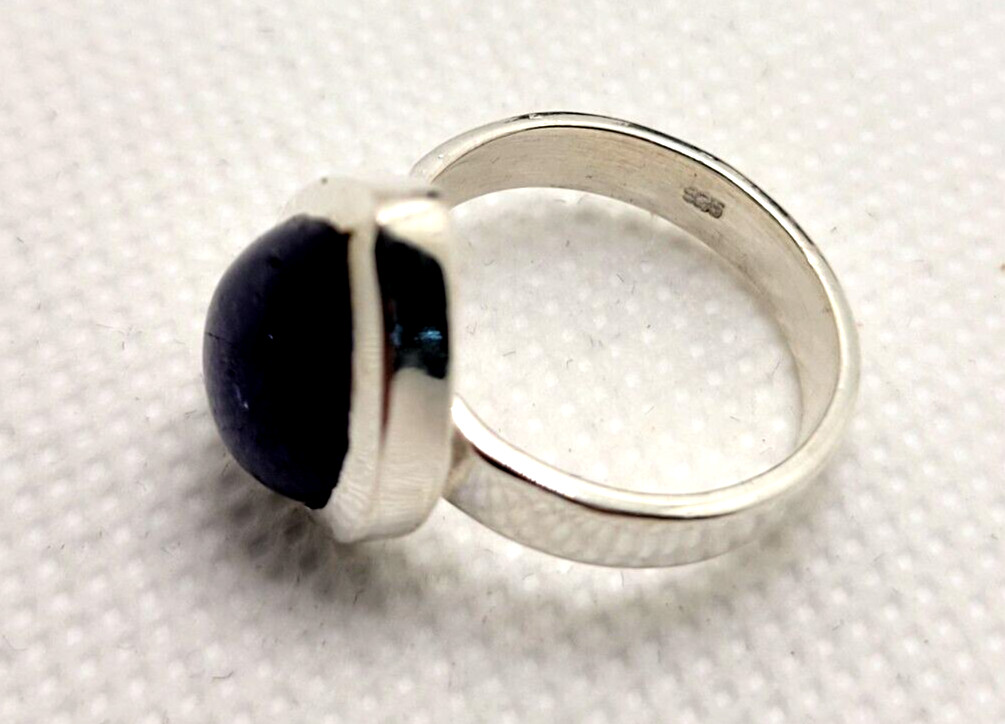 Natural Blue Tanzanite Stone Ring 925 Sterling Silver Size 8 Handmade 5.67 grams