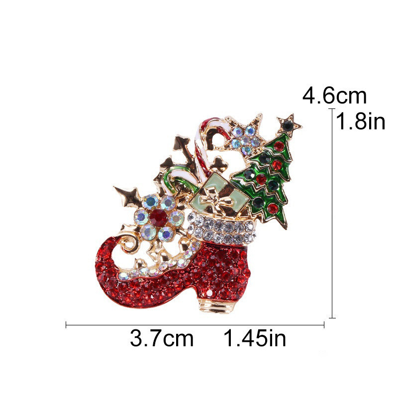 New Creative Christmas Collection Santa Claus Wreath Christmas Tree Shoes Brooch