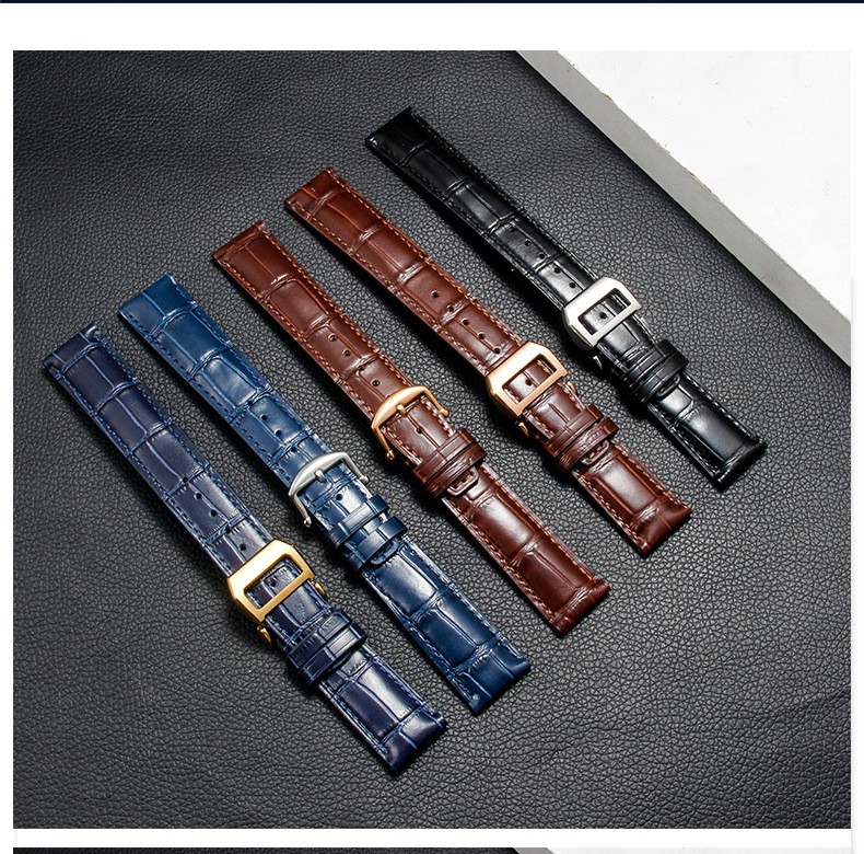 Quality Crocodile Grain Genuine Leather Watch Band Straps Mens 20mm 22mm for IWC