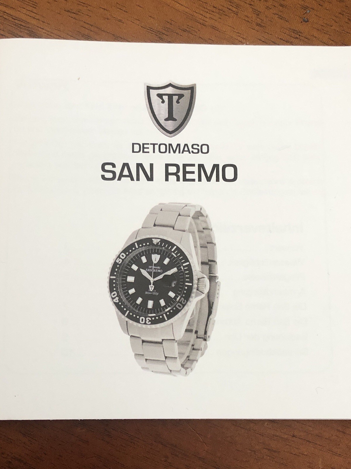 DETOMASO San Remo Automatic Diver 30 ATM Date Chronograph Professional Watch New