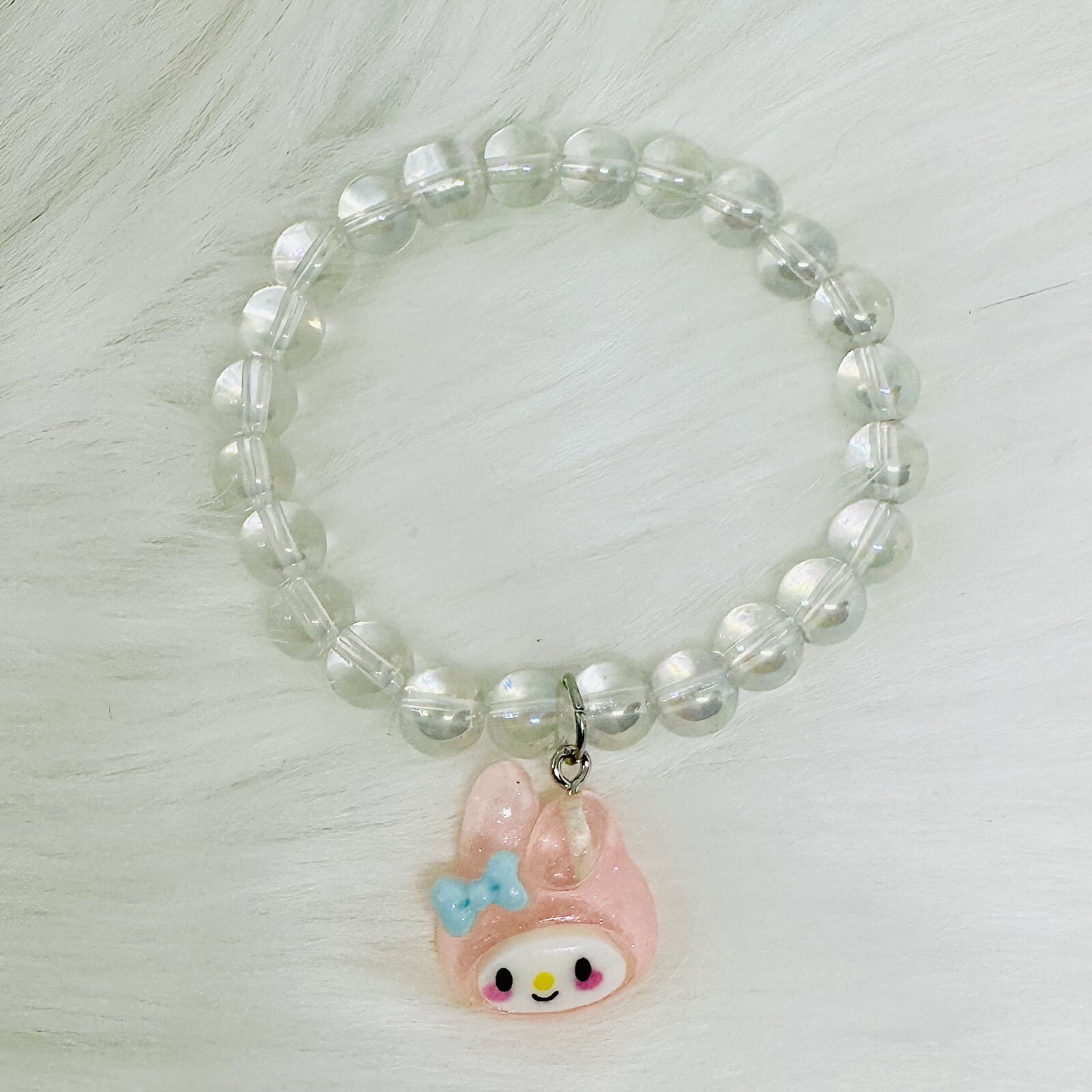 My Melody Charm Clear Beaded Bracelet