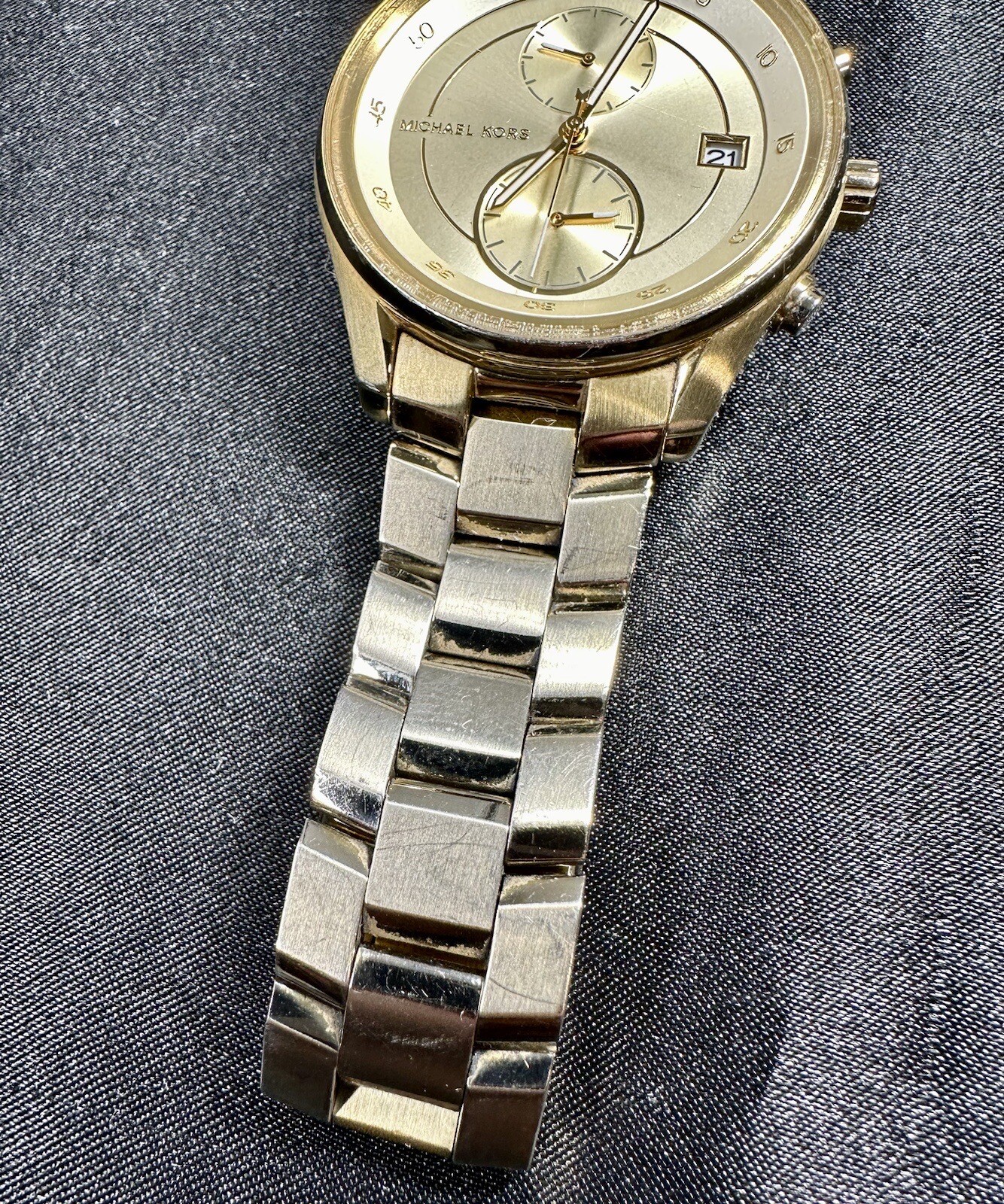 Ladies Michael Kors Briar Gold PVD Chronograph Womens Watch MK6464