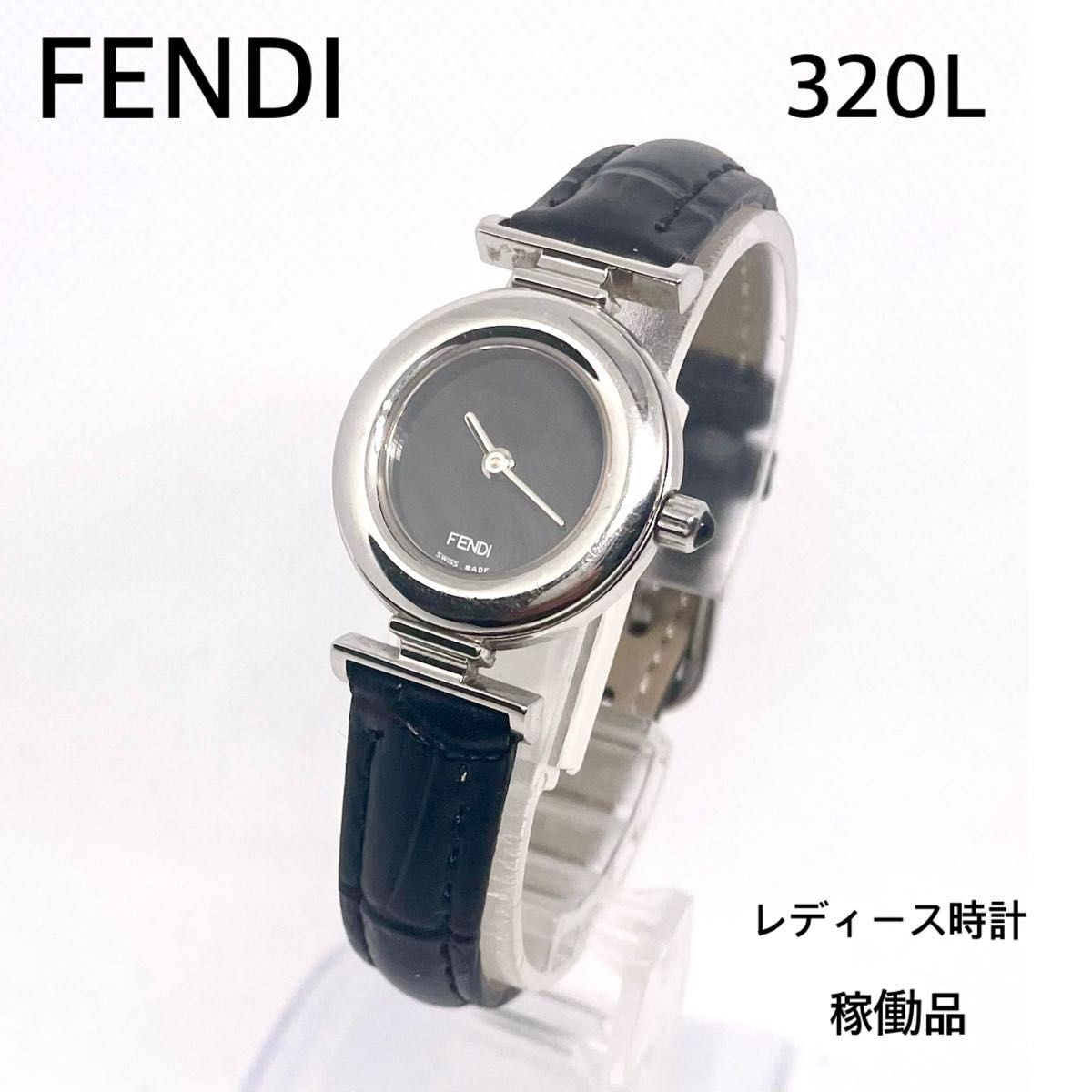 Working item FENDI 320L ladies’ wristwatch black dial aftermarket new leather be
