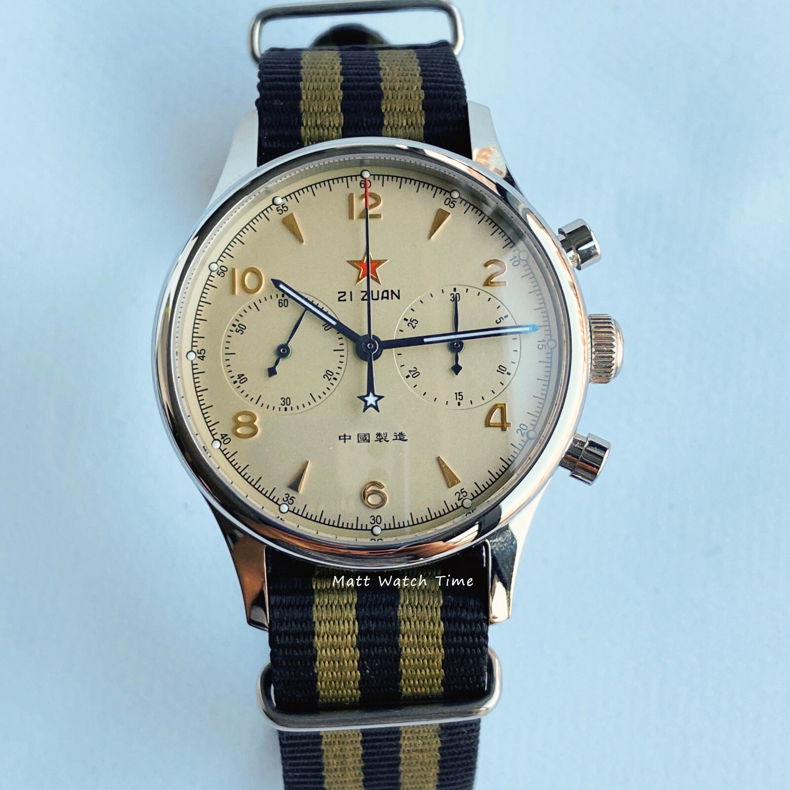 Seagull 1963 ST1901 Venus 40mm Chronograph Sapphire, Display Back, 2 Straps BNIB