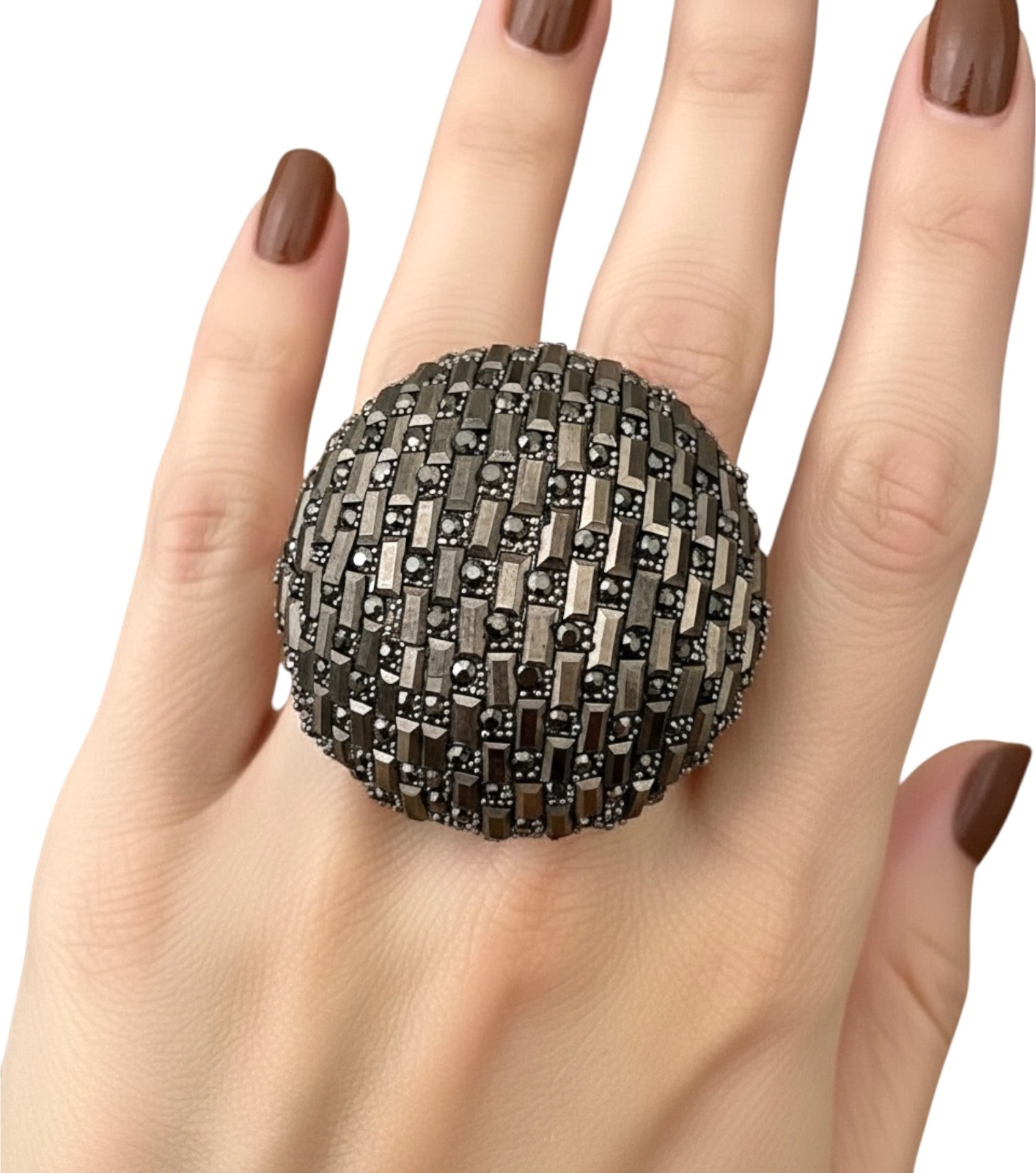 Brown Big Dome Cocktail Big Ring Party Oversized Costume Jewelry