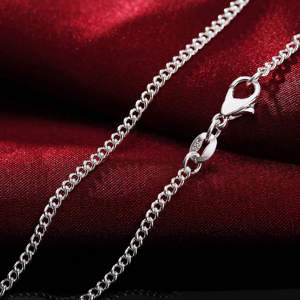 New 925 Sterling Silver Necklace 16/18/20/22/24/26/28/30 Inches 2MM String Chain