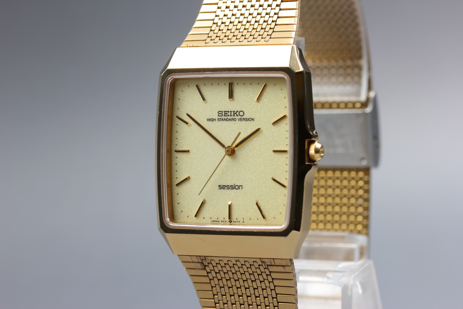 SEIKO Session 5E31-5A60 29mm Gold Dial Quartz Mens Watch from JAPAN Near MINT