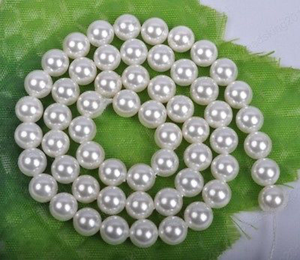 White Mother Shell Pearl Beads 6mm 8mm 10mm 12mm 14mm 16mm 18mm 20mm 15″