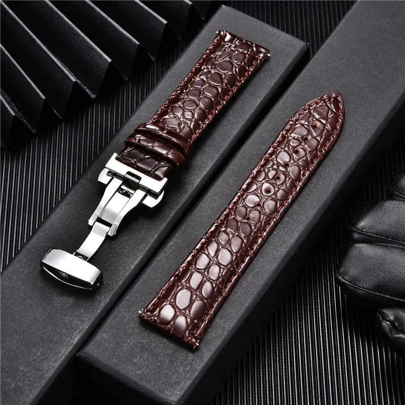 Correas De Reloj De Cuero Con Patrón De Cocodrilo Para Hombre Diseño De Lujo Cor