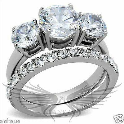Brilliant 2Ct Round Cut Cubic Zircon CZ AAA Wedding Set 5 6 7 8 9 10 Tk2177