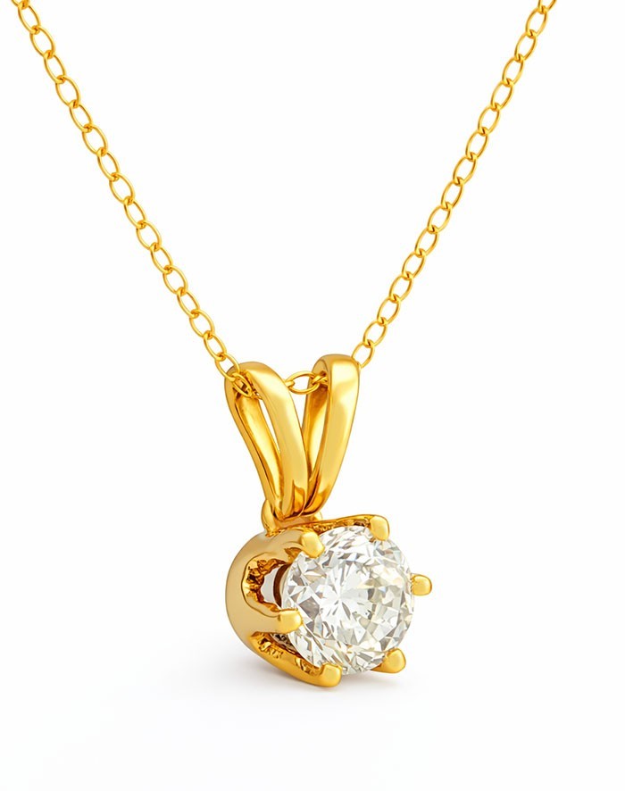 GENUINE 0.27 Cts DIAMOND PENDANT SOLID 14k YELLOW GOLD – New With Tag