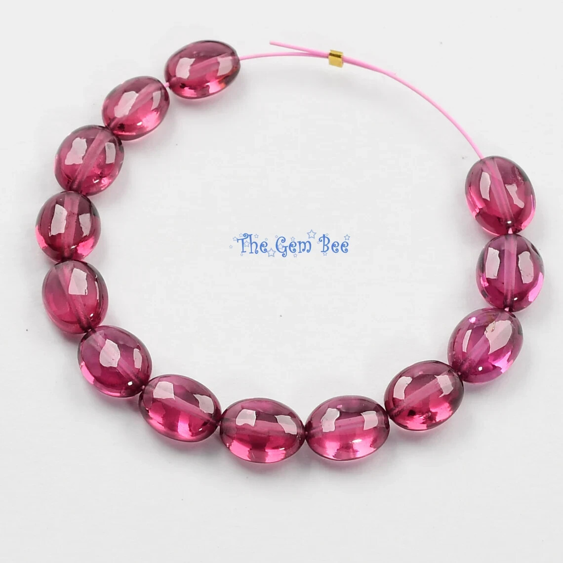 Malawi High Grade Cosmic Pink Rhodolite Garnet Smooth Oval Nugget Beads 3″ (12)
