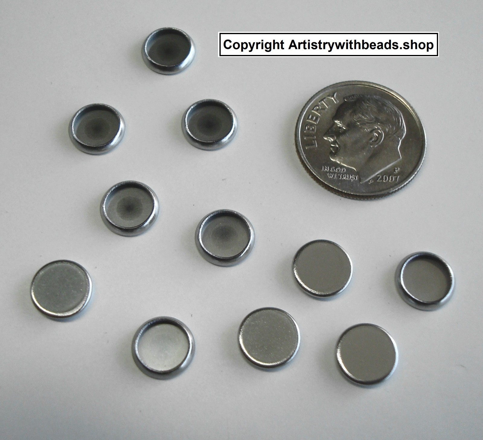 Bezel cups Stainless Steel 6mm round plain edge 10 bezel cups BC030