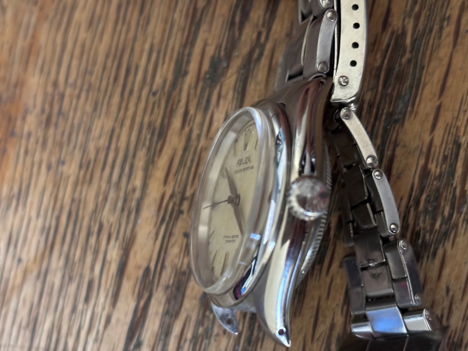 Rolex Big bubbleback Chronometer 1953 Oyster Perpetual 6284 honey comb 7205 Band