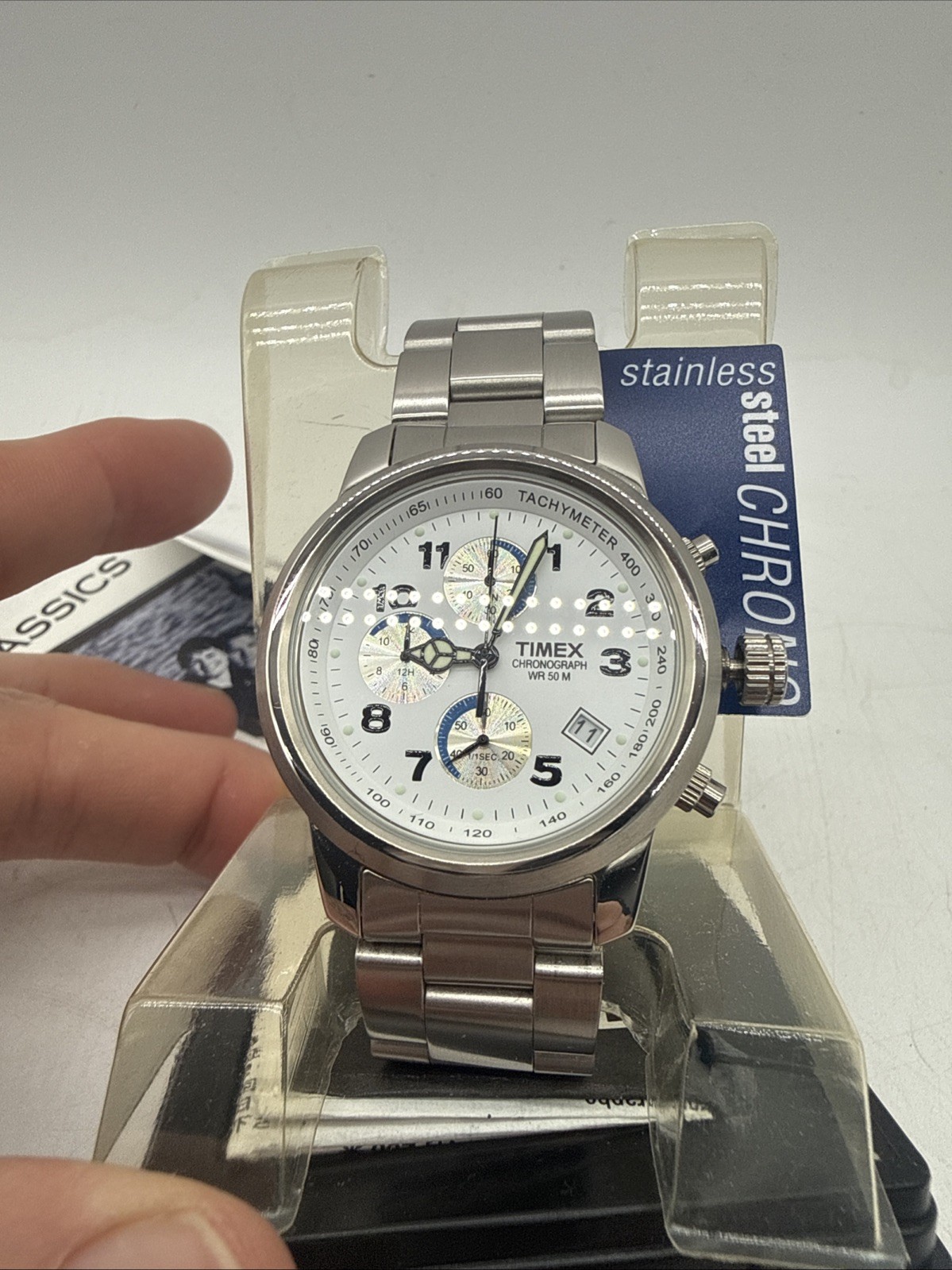 Timex Chronograph SR927W Cell Chronograph WR 50 – Needs Battery