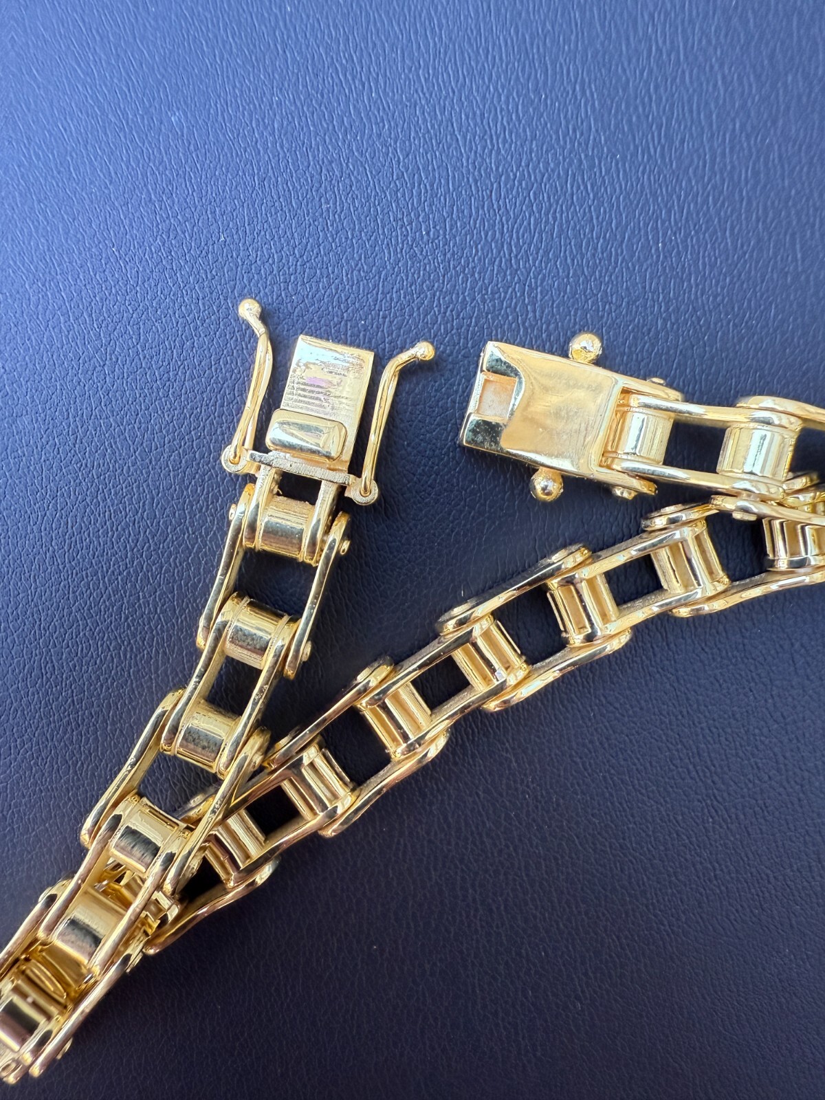 Bicycle Link Bracelet Real 14k Gold Vermeil 925 Silver Handmade 9mm Bike Chain