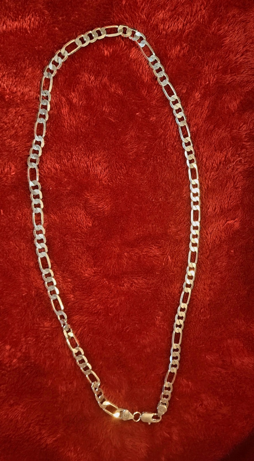 Mens 925 sterling silver Figaro link chain 6mm wide, 24 Inches 25.4 g New gift