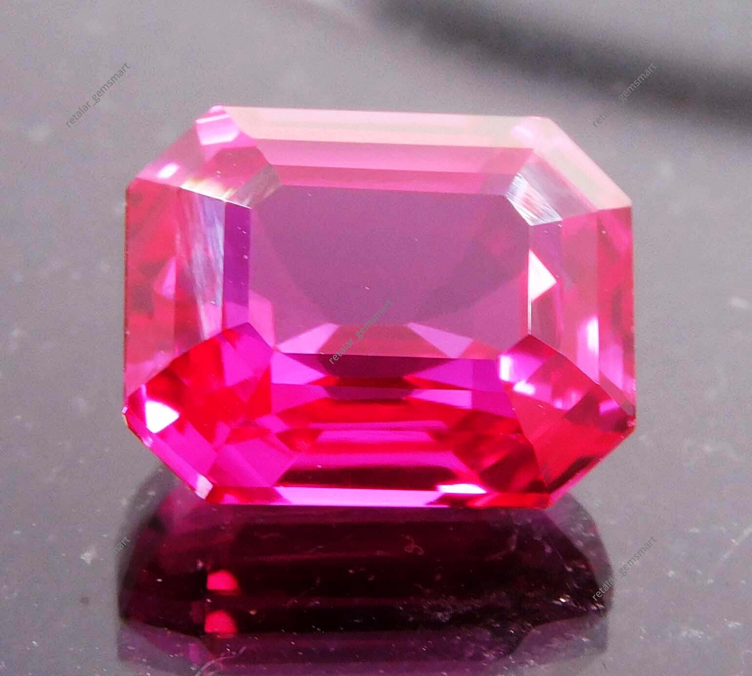 Extremely Rare Pink Sapphire Cut 11 Ct NATURAL Emerald CERTIFIED Loose Gemstone
