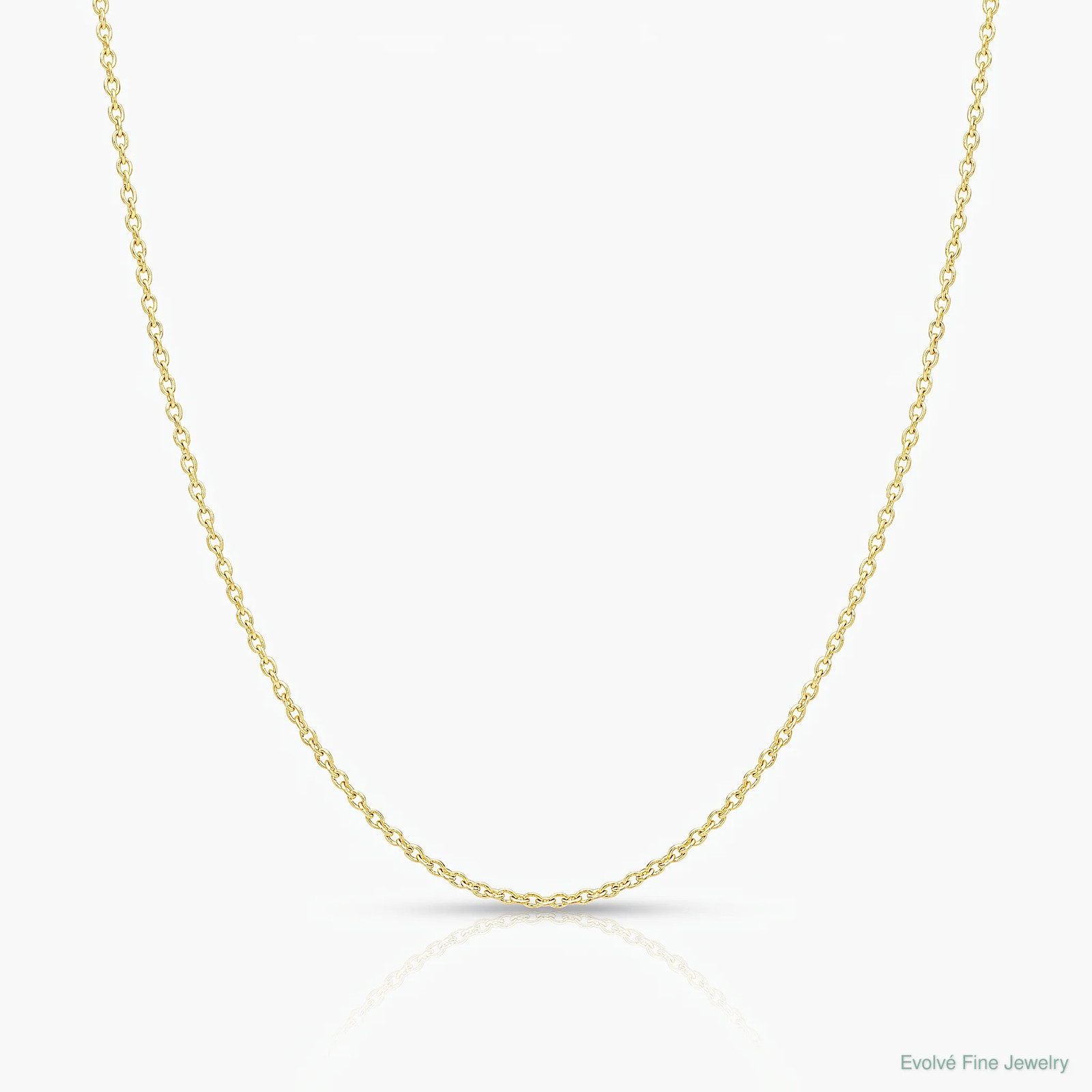 14K Yellow Gold .4 Mm Carded Cable Rope Chain Necklace 16″-24″