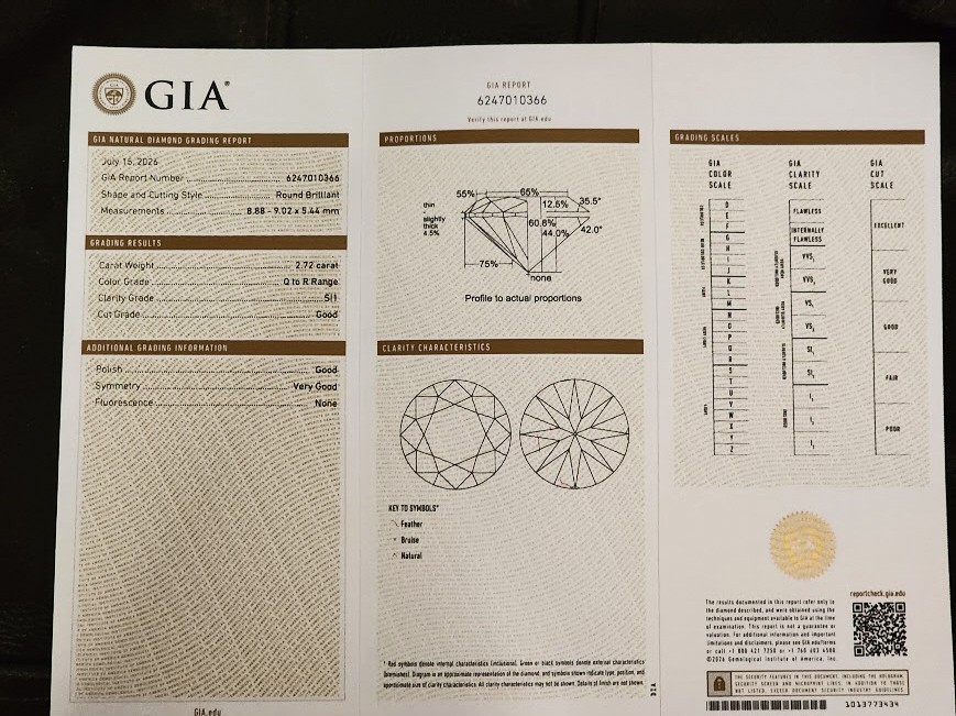 GIA CERTIFIED 14K YELLOW GOLD 2.72CT DIAMOND MENS RING 9.25 11.1GR
