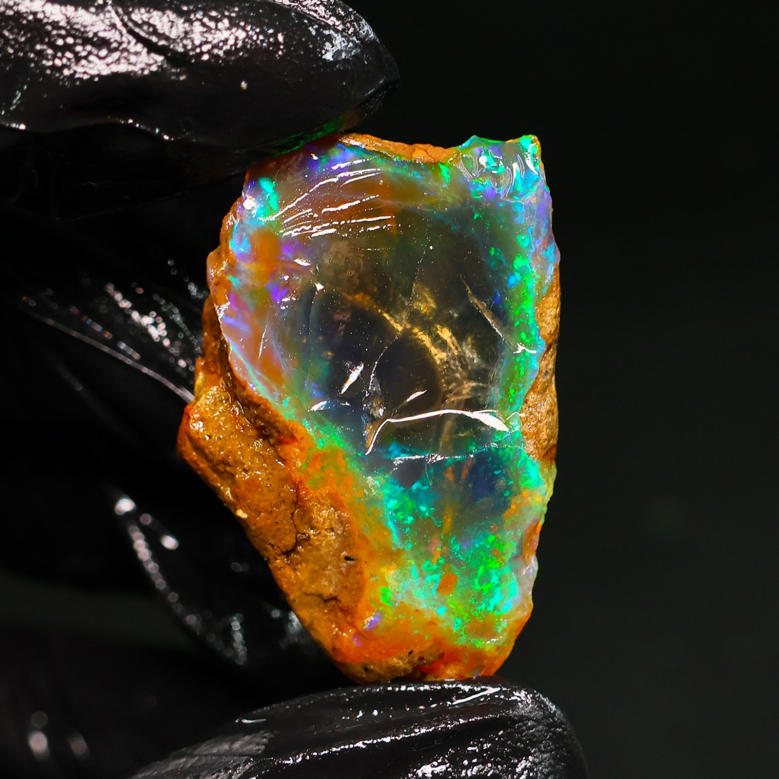 Natural Ethiopian Welo Opal Rough 39.10 Ct Gemstone – Bright Play of Color Fire