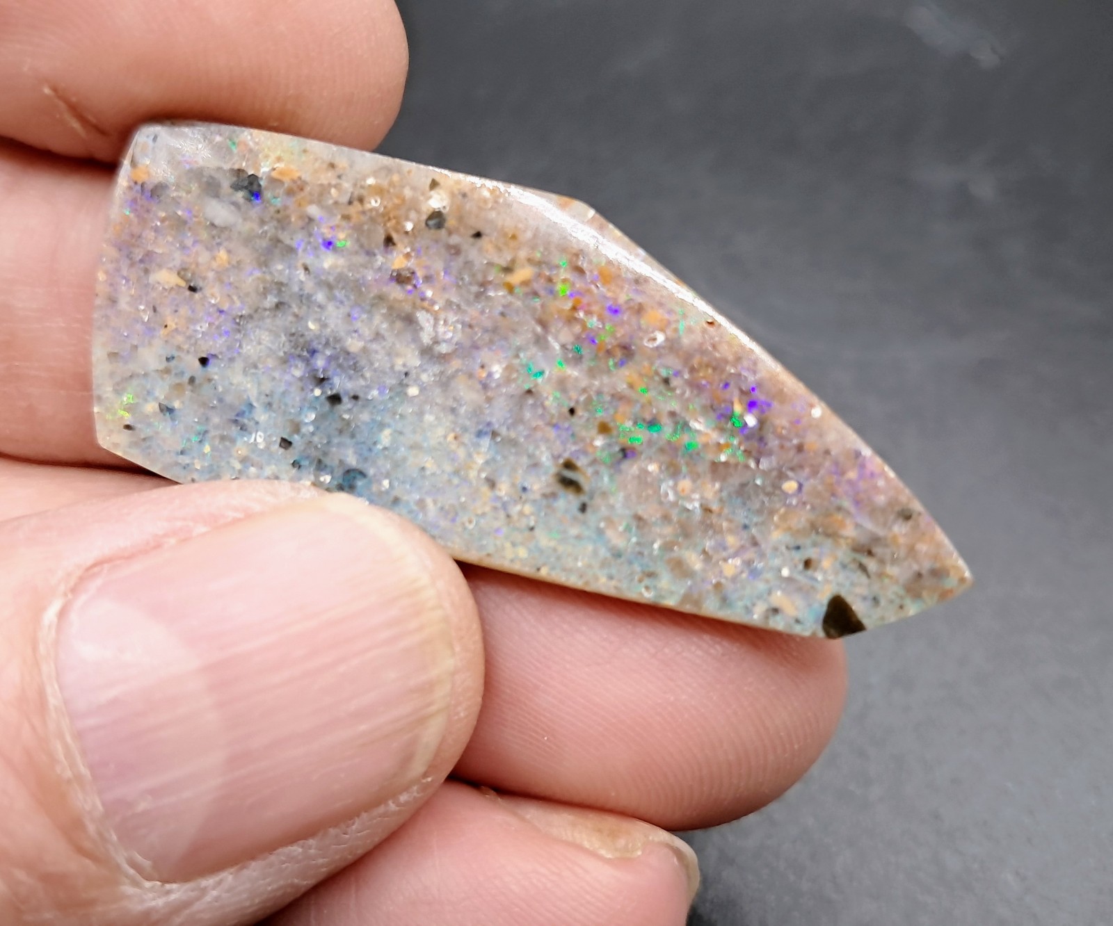 Louisiana Opal Cabochon 43.5 X 18 mm Freeform