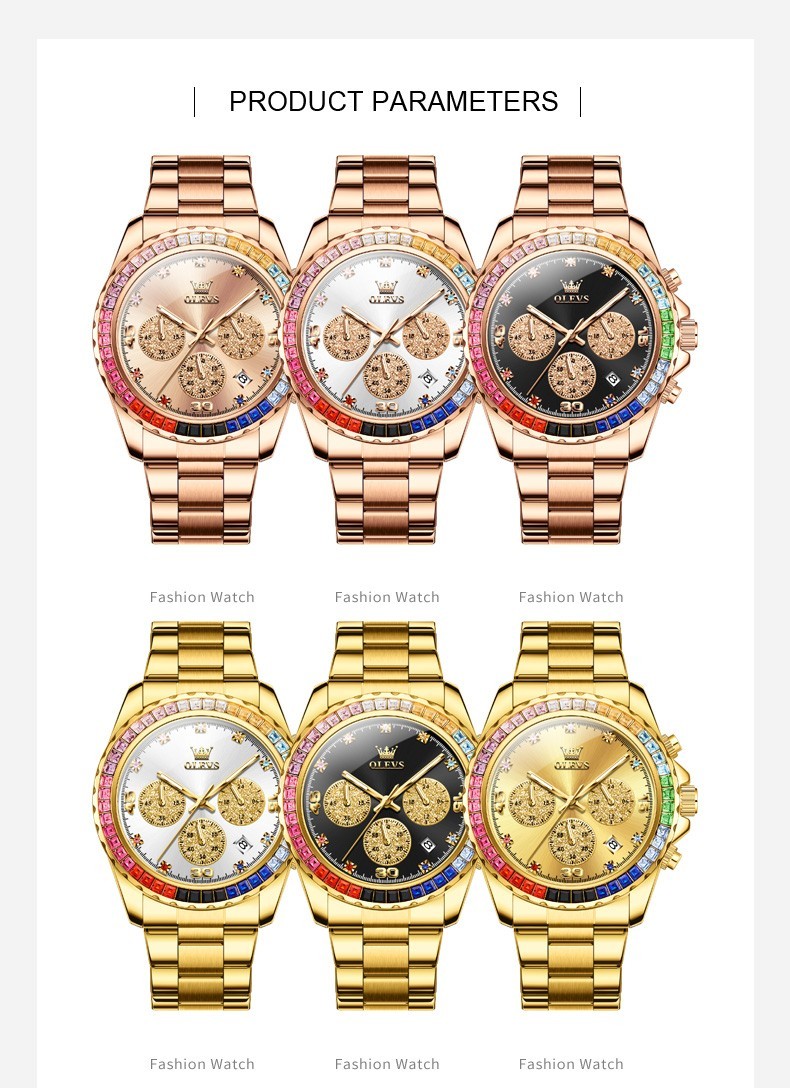 OLEVS 2939 Luminous Simple Casual Best Gift Japan Movement Gold Quartz Watch